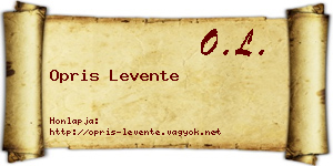 Opris Levente névjegykártya